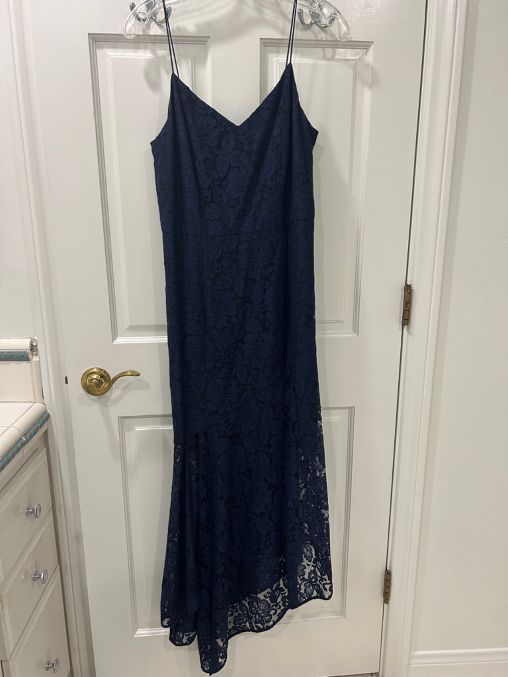 Women’s Navy Lace Spaghetti-Strap Dress